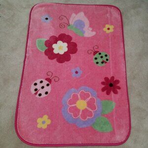 Parent's Choice Pink Baby Blanket Lovey Flowers Butterfly Ladybug 30" x 45"